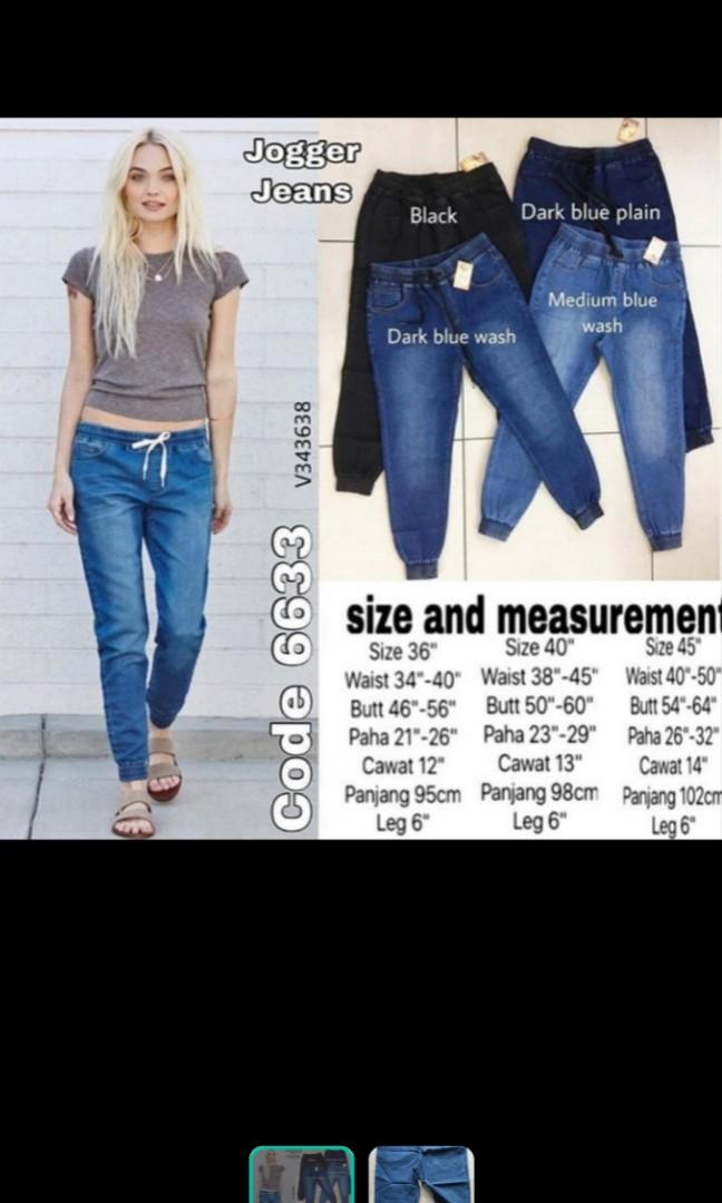 plus size jean jogger pants