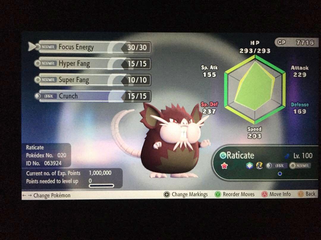 Pokemon Let's Go Shiny Alolan Raticate 6IV-AV Trained – Pokemon4Ever