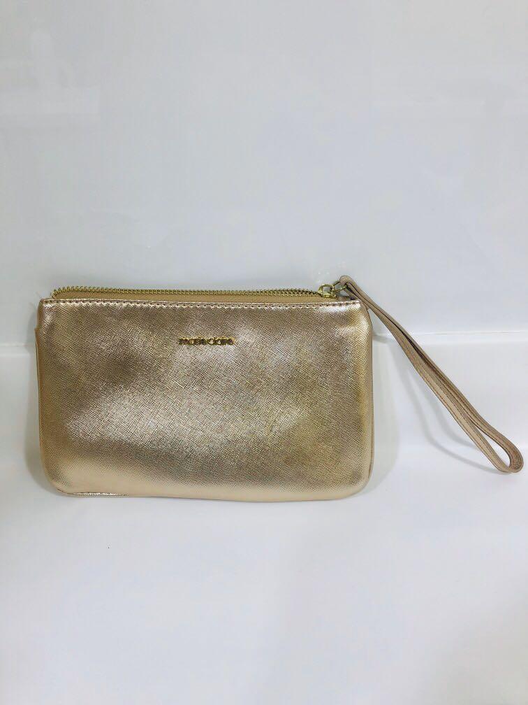 Gold wristlet purse discount