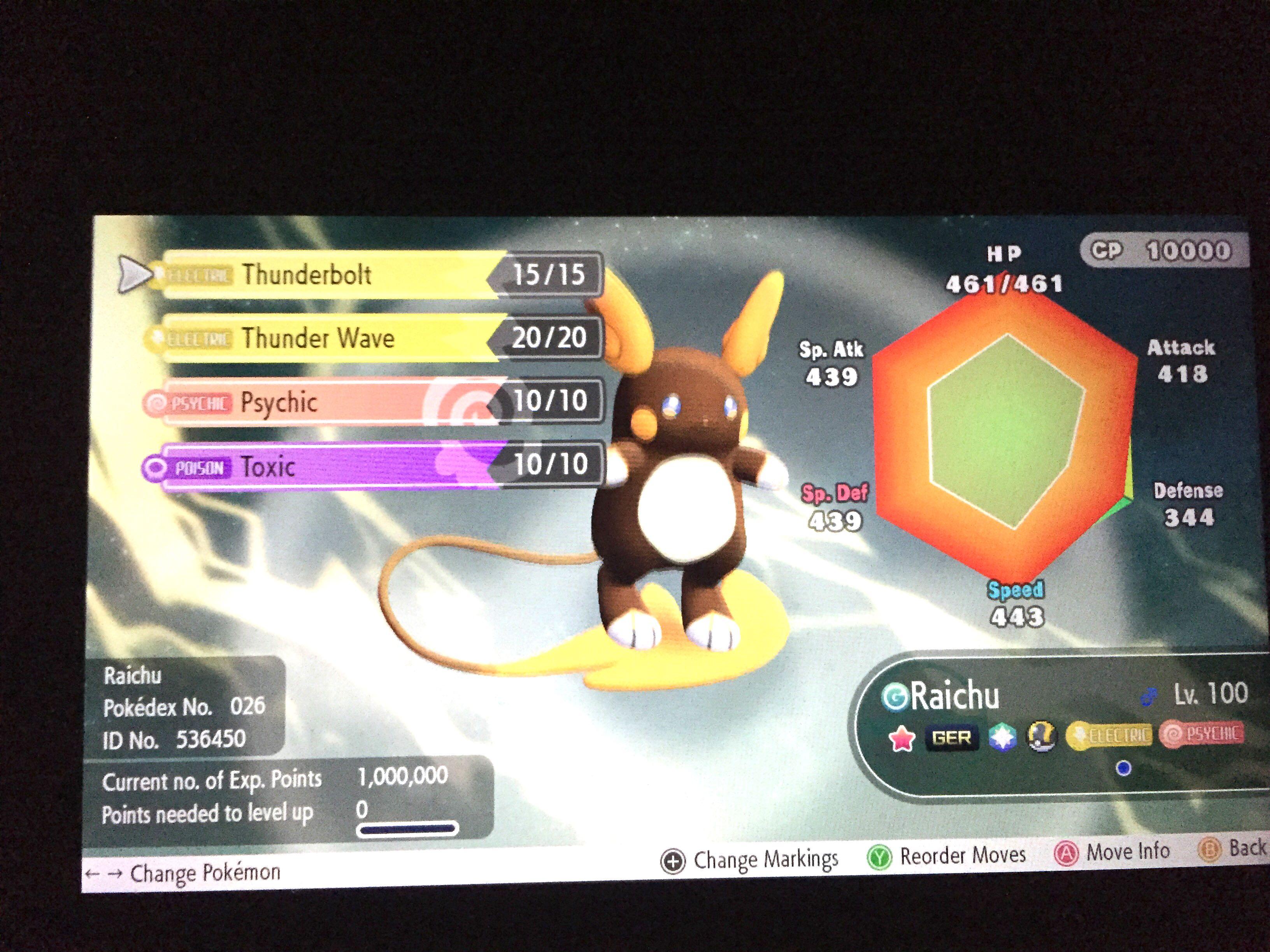 Raichu Alolan Shiny ✨ Pokémon Let’s Go Pikachu Eevee Battle Ready IV  Competitive 