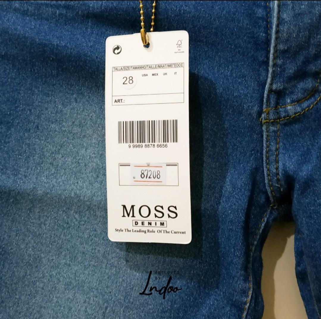 Short denim moss