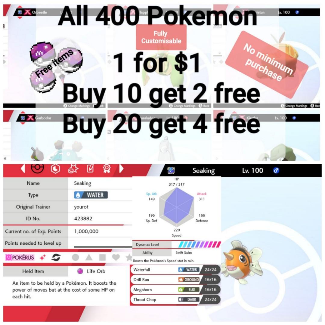 Square Shiny 6iv Pokerus Battle Ready Seaking Pokemon Sword And Shield Nintendo Switch Toys Games Video Gaming In Game Products On Carousell