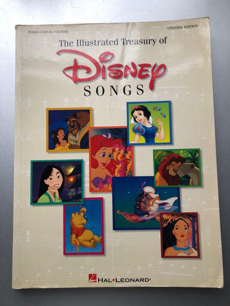 The Illustrated Treasury of Disney Songs (Piano/Vocal/Guitar), 興趣及遊戲, 書本  文具, 小說 故事書- Carousell
