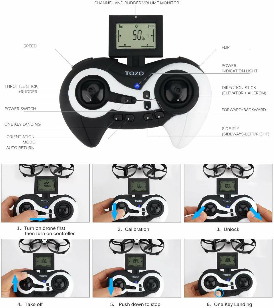 TOZO Q2020 Drone RC Mini Quadcopter Altitude Hold Height Headless RTF