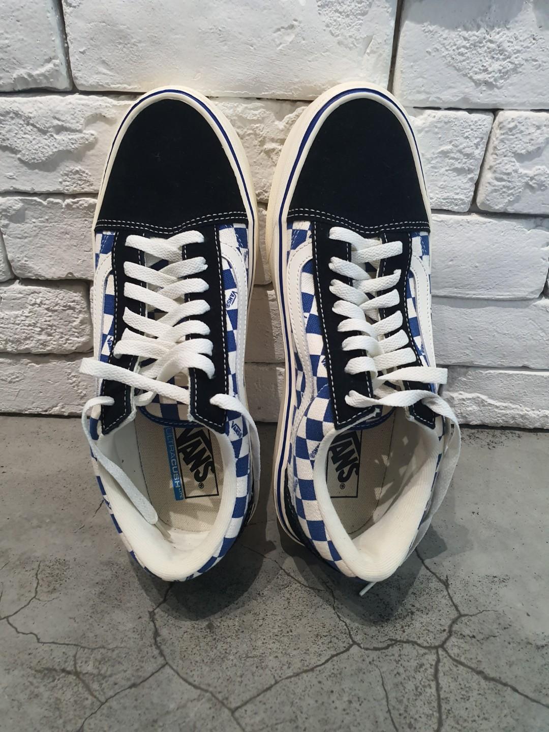 Vans black and blue checkered hotsell
