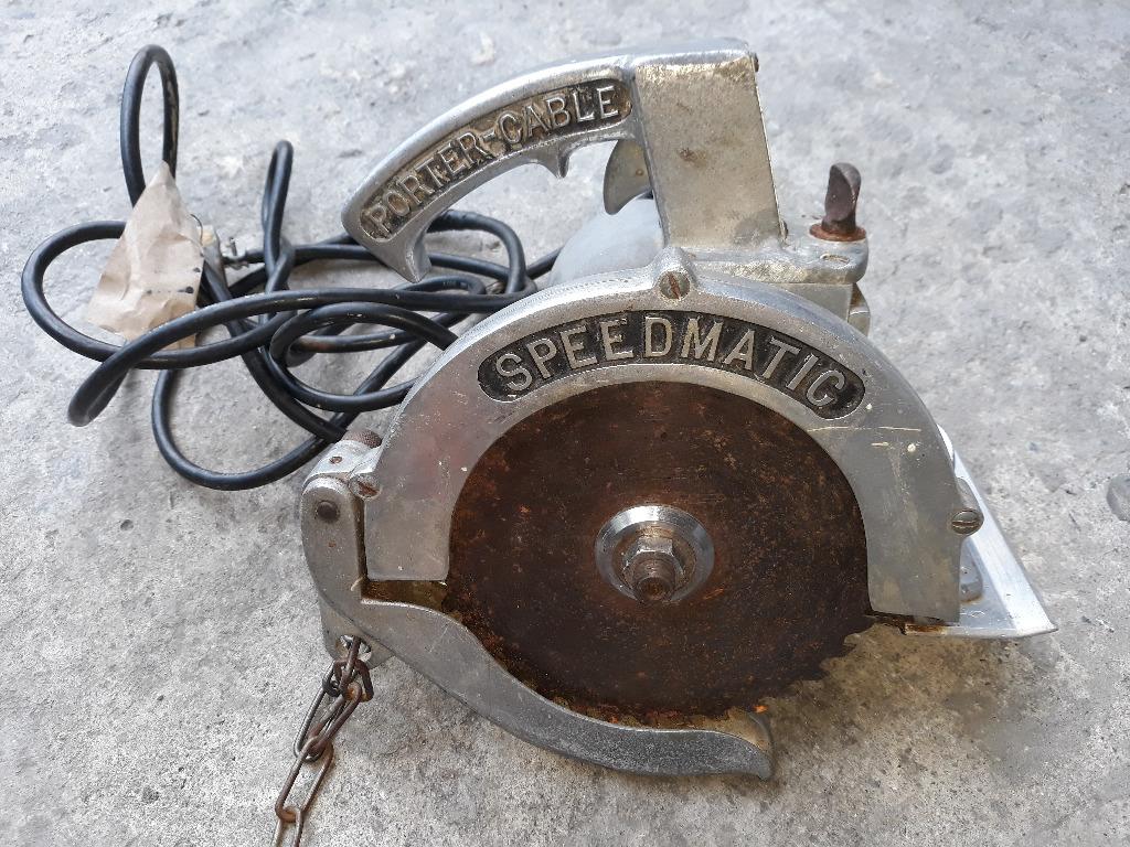 Vintage Retro Original SPEEDMATIC Porter Cable All Aluminum Circular Saw 220V Made in USA
