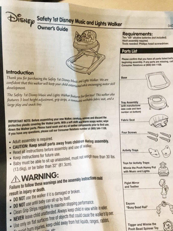 Safety First Winnie The Pooh Walker atelieryuwa.ciao.jp