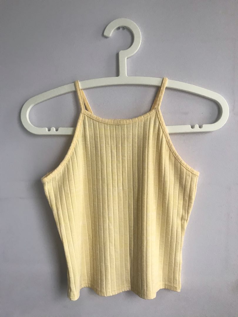 yellow spaghetti strap top