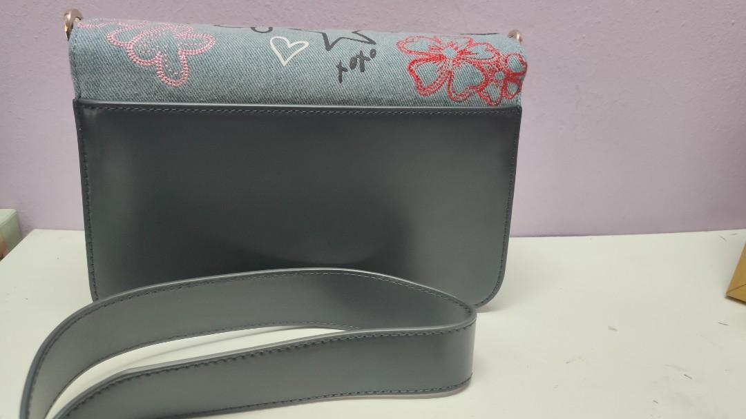 Sloan editor embroidered denim shoulder bag outlet