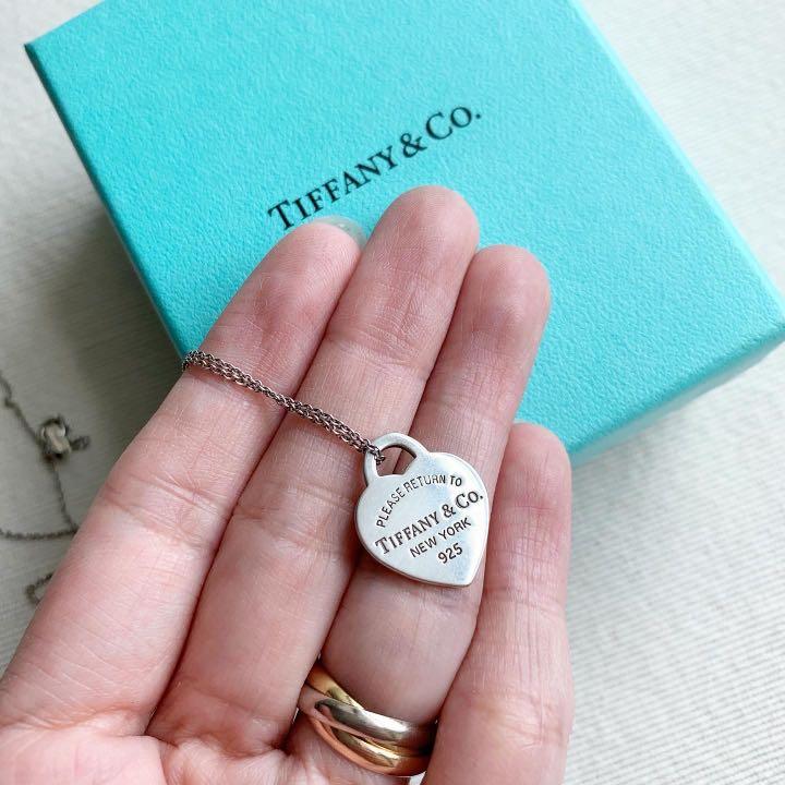 Tiffany & Co Sterling Silver Double Mini Heart Tag Necklace – THE CLOSET