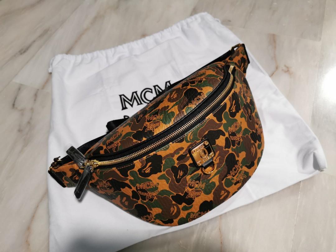 MCM X BAPE Belt Bag, Luxury, Bags & Wallets on Carousell