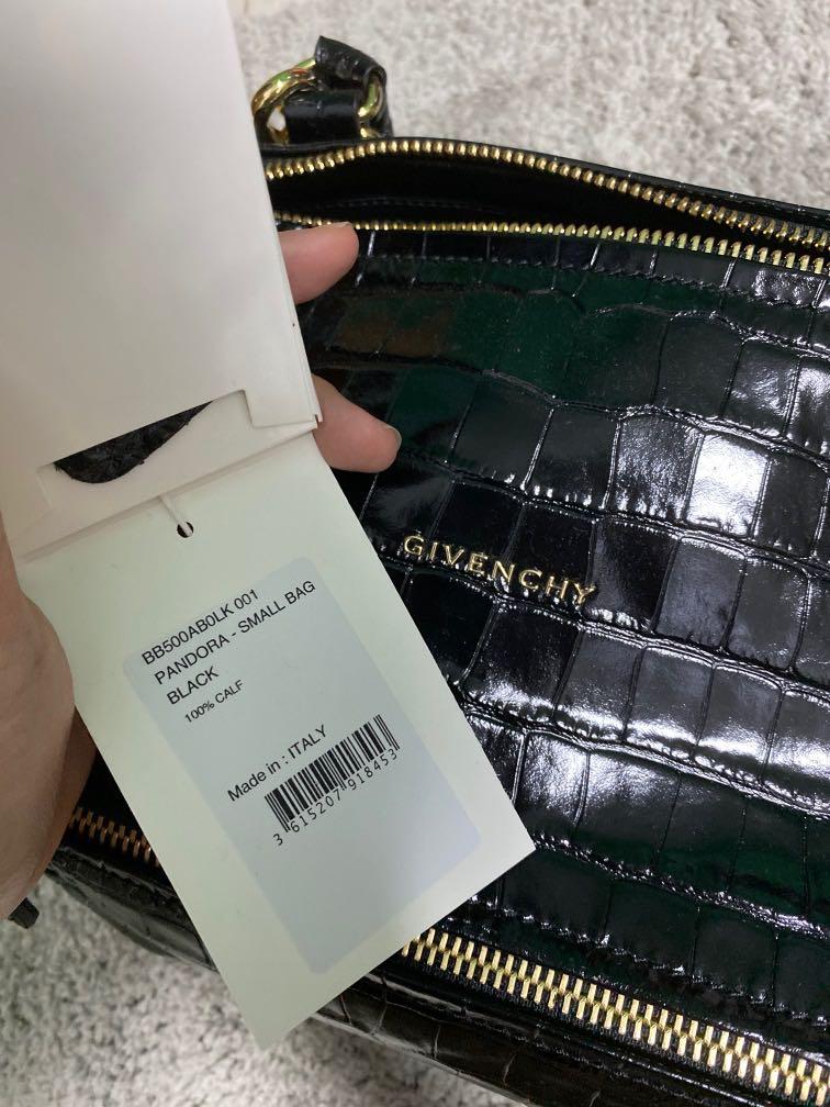 Givenchy black logo shop embossed small leather bag