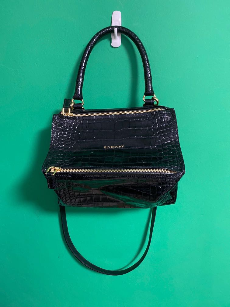 Givenchy pandora on sale croc embossed