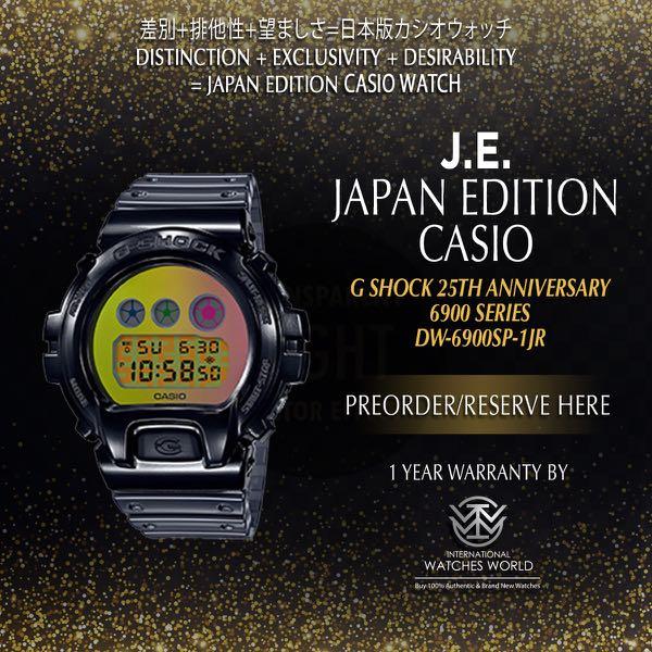 Casio Japan Edition G Shock 6900 25th Anniversary Dw 6900sp 1jr Limited Men S Fashion Watches On Carousell