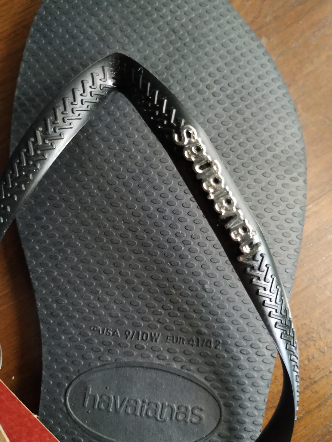 havaianas silver metal logo