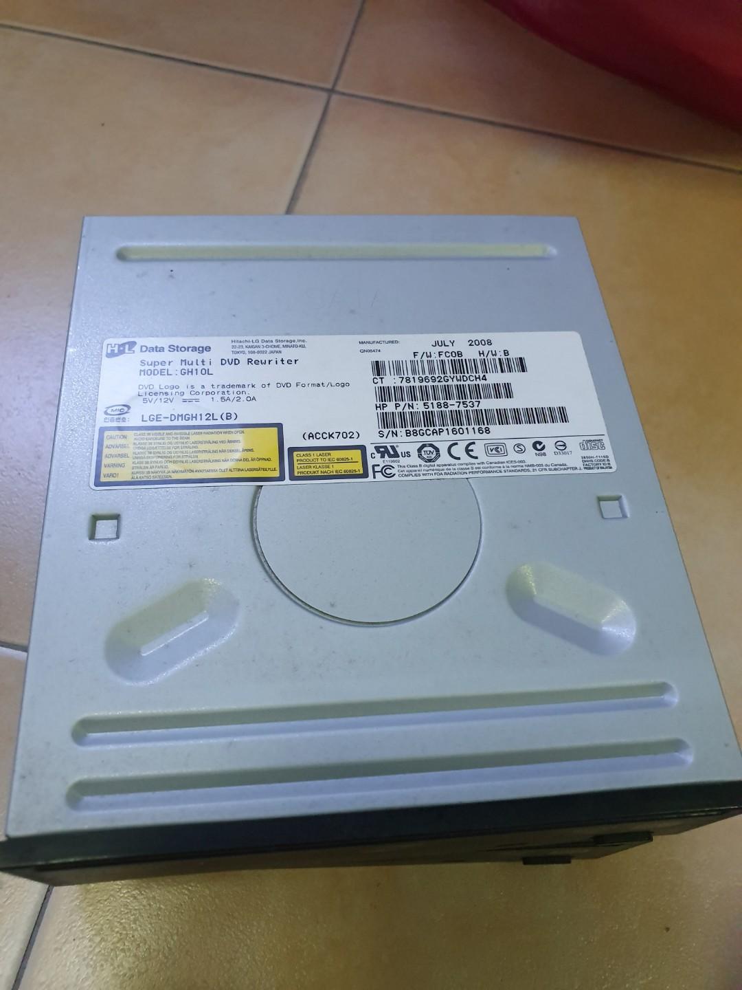 Hitachi Lg Data Storage Super Multi Dvd Rewriter Model Gh10l Electronics Computer Parts Accessories On Carousell