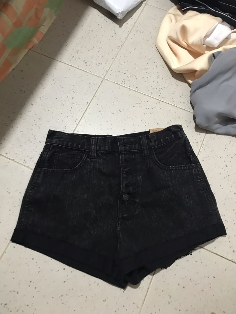 black denim festival shorts