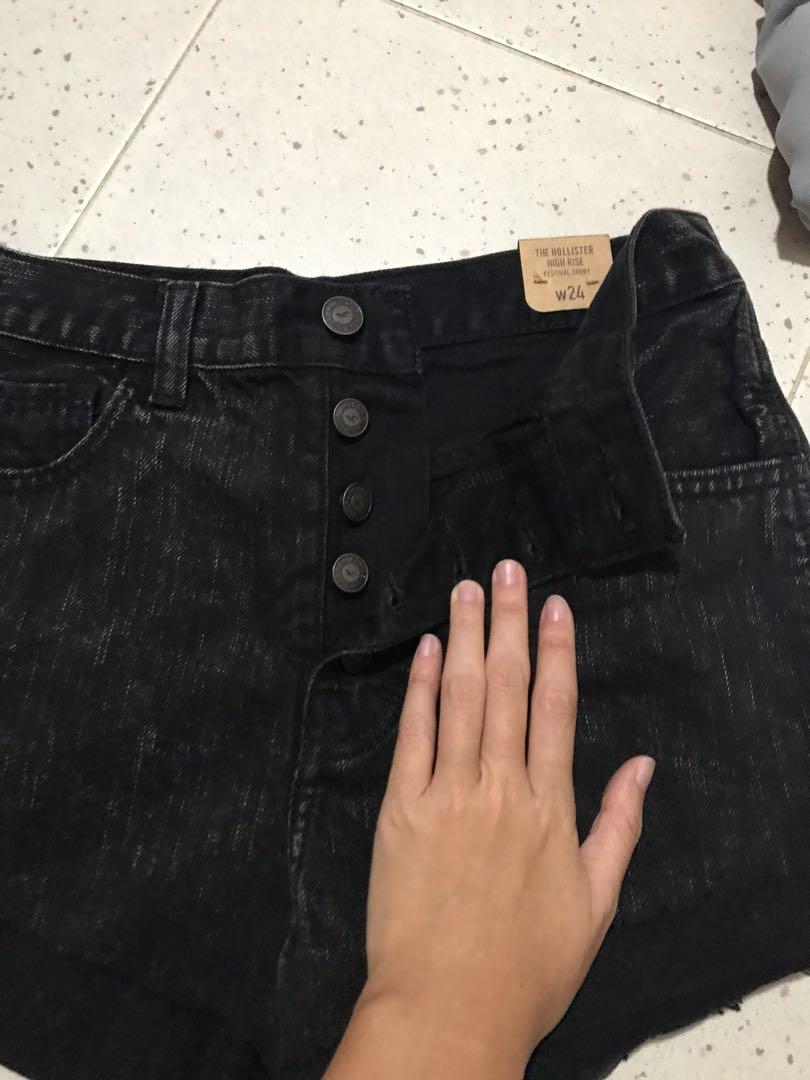 black denim festival shorts