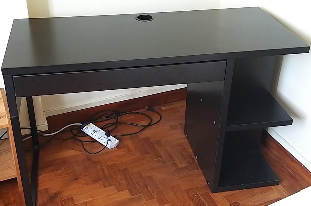 Stylish Black Computer Desk With Cubby Holes Furniture Tables