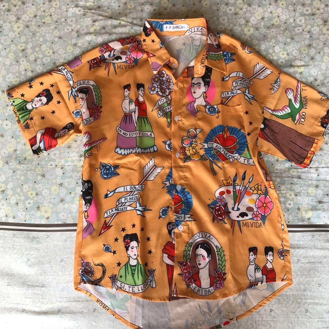 Kemeja Motif Frida Kahlo unisex 