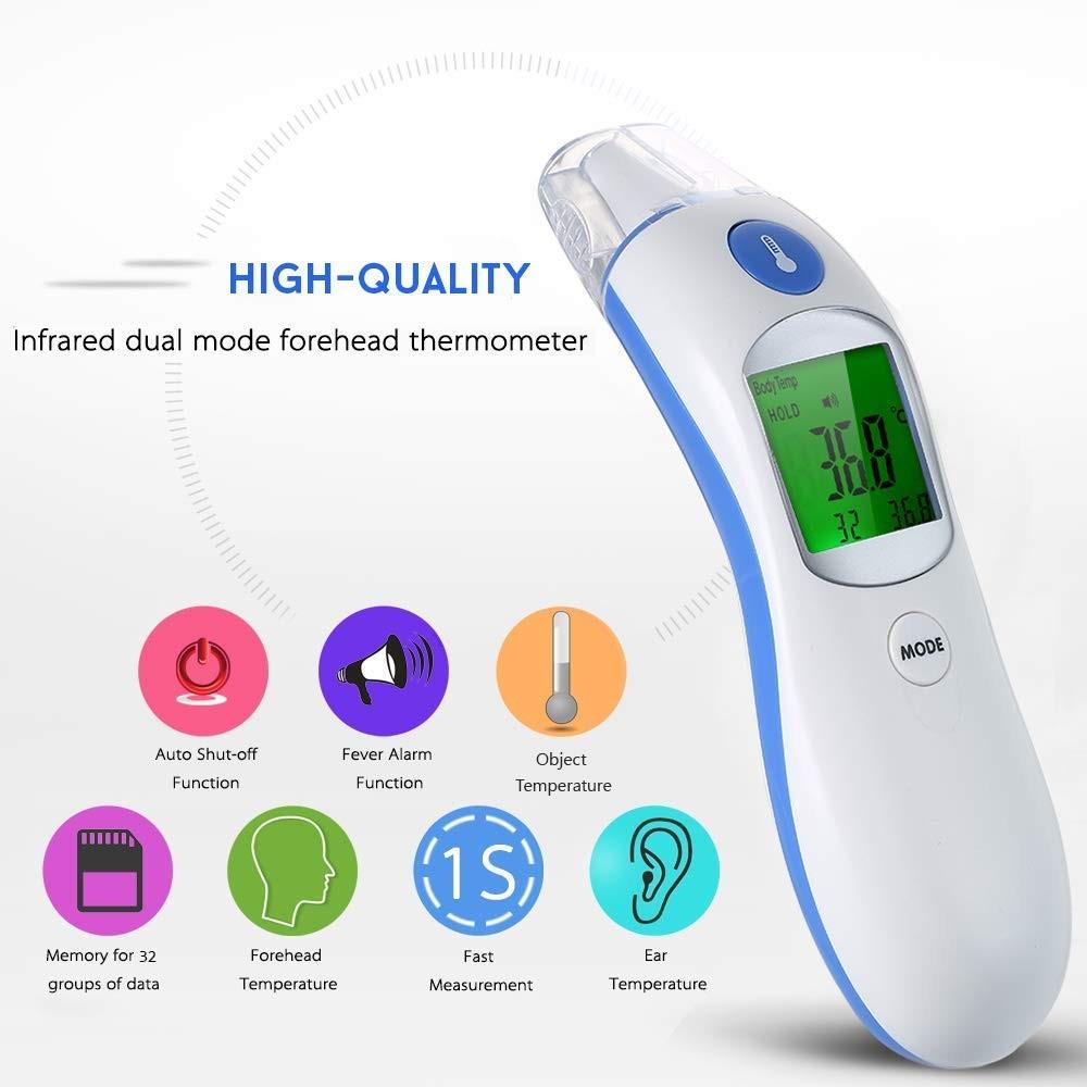Digital Forehead and Ear Thermometer Dual Baby & Adult Infrared Thermometer 