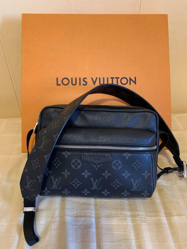 Louis Vuitton Outdoor Messenger Navy Blue in Monogram Coated Canvas/Taiga  Cowhide Leather with Silver-tone - US