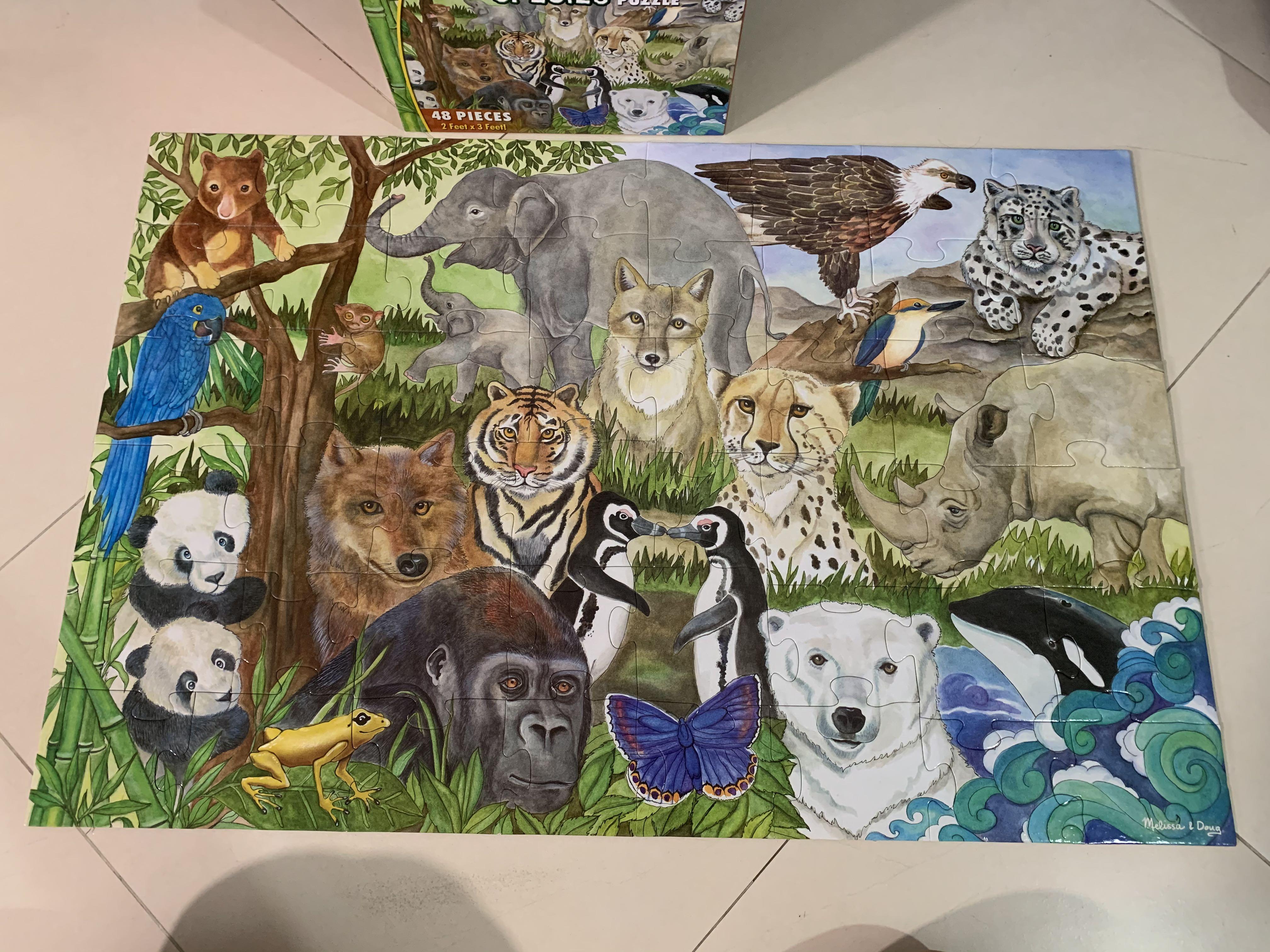 Melissa Doug Endangered Species floor Puzzle Hobbies Toys