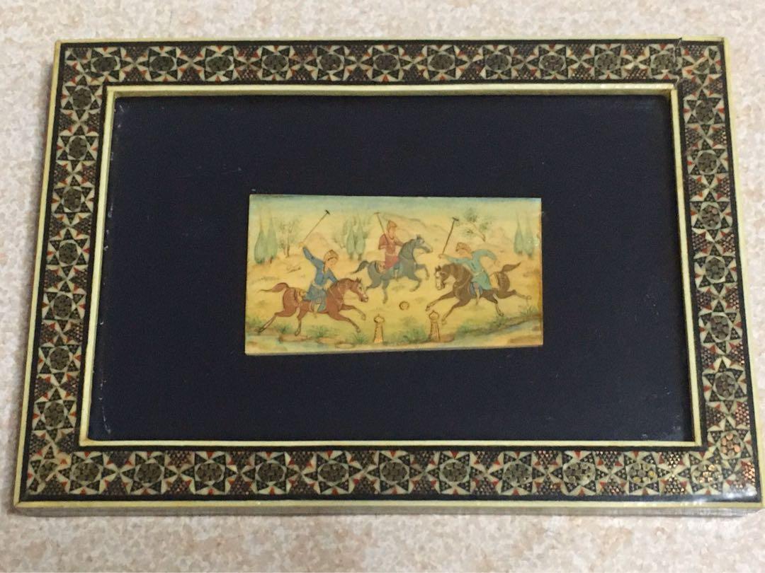 Miniature Camel Bone Painting Iran Design Craft Art Prints