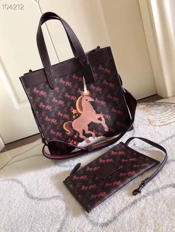 New Authentic Coach Unicorn Tote Bag With Pouch Luxury Bags