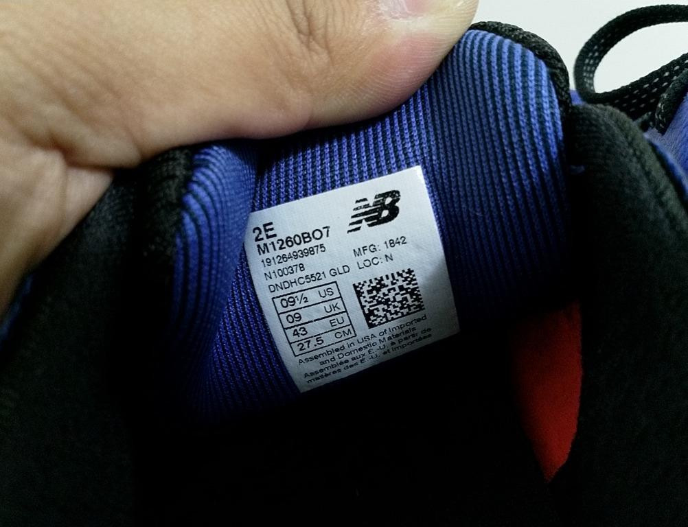New Balance 1260v7 M1260BO7 US9.5 2E