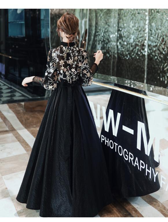 pre order black gold glitter star long sleeve wedding evening prom dress gown RBP1302 Women s Fashion Dresses Sets Evening dresses gowns on Carousell