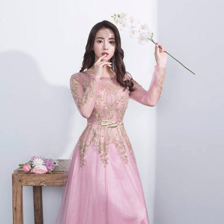 pink and silver party dress