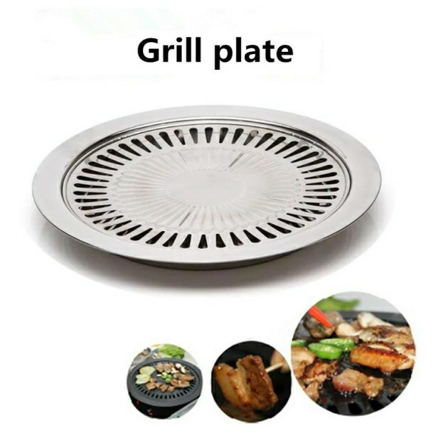 Round Stainless Steel Korean BBQ Grill Plate, TV & Home Appliances