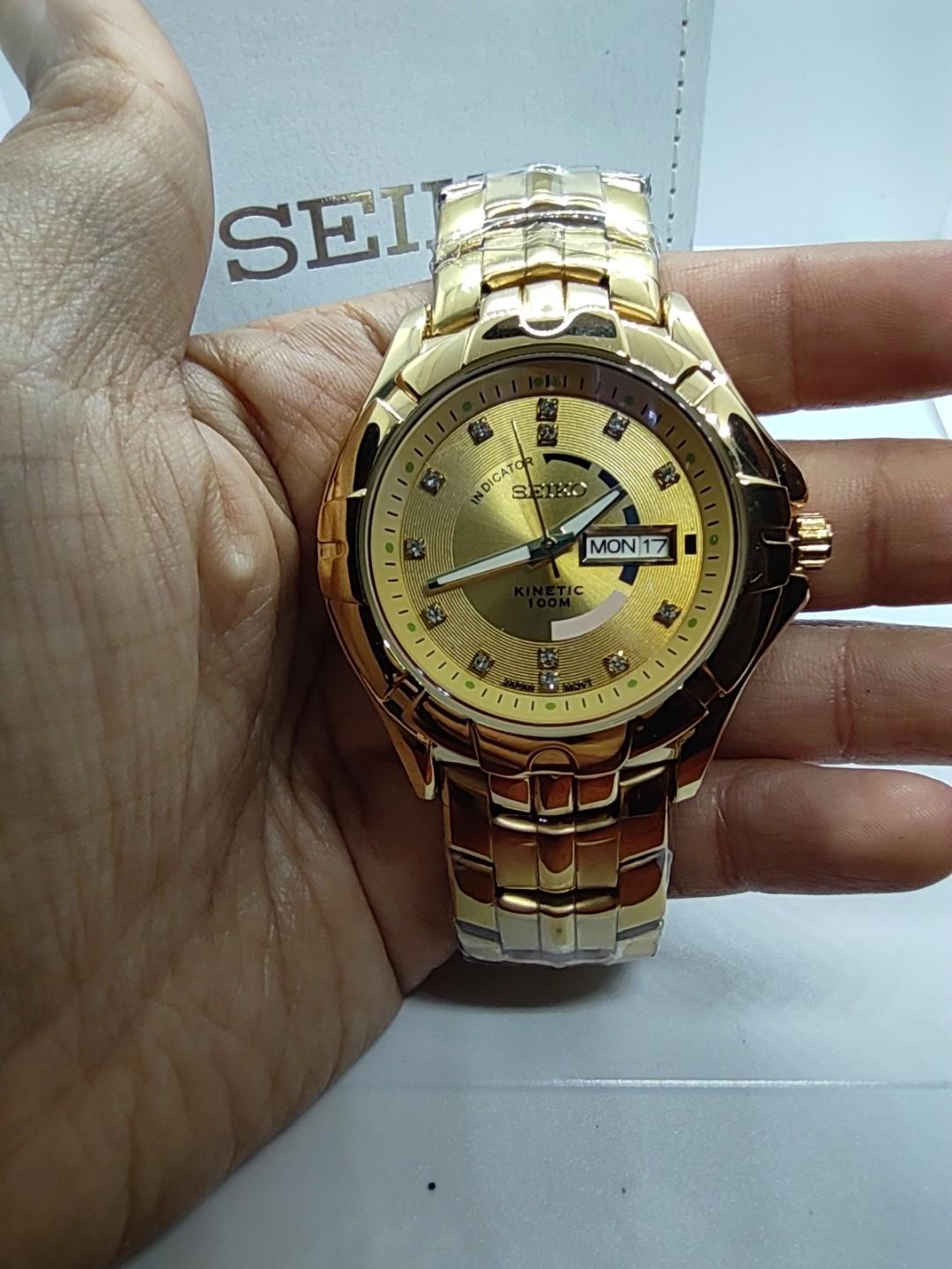 Seiko kinetic watch for men gold, Men's Fashion, Watches & Accessories,  Watches on Carousell