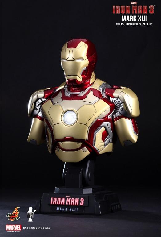 全新未開封Hottoys 1:4 Mark XLII Mark 42 半胸像Ironman 3 鐵甲奇俠 
