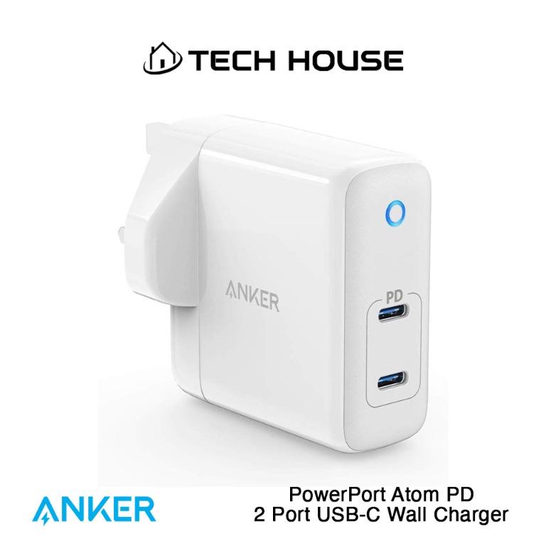 Anker Powerport Atom Pd 2 Port 60w Usb C Charger Sg Plug Mobile Phones Tablets Mobile Tablet Accessories Power Banks Chargers On Carousell