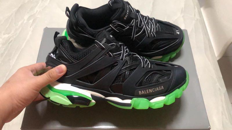 balenciaga track black and green