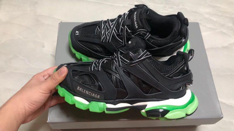 balenciaga track black and green