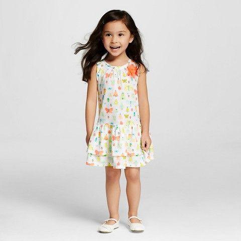 Cherokee Kids Insect Print Dress with Floret Appliqu kids wear