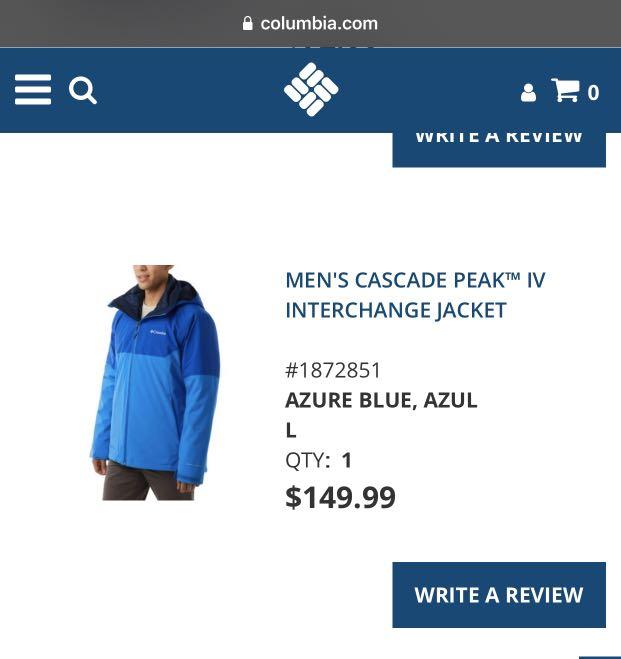 Columbia cascade 2025 peak jacket