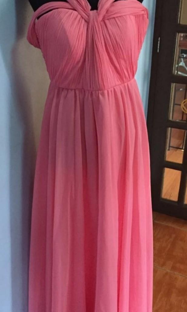 Coral Pink Pomelo Dress Gown, Women's Fashion, Dresses & Sets, Evening