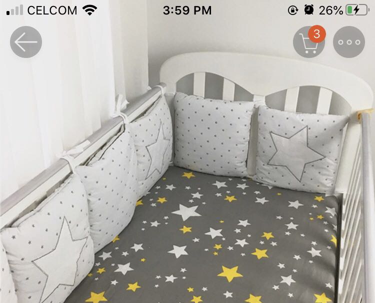 Baby cot deals side cushions