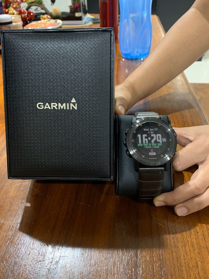 Garmin Fenix 5X Plus Carbon Gray DLC Titanium Warranty till