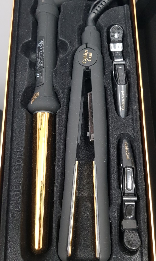 golden hair curler and straightener