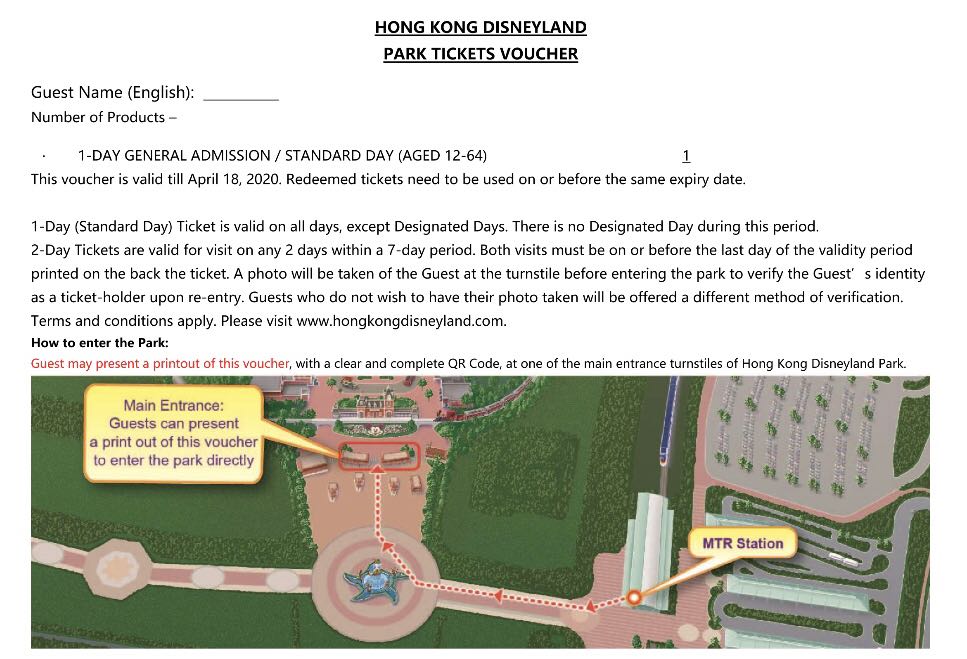 Hongkong Disney Ticket, Tickets & Vouchers, Flights & Overseas