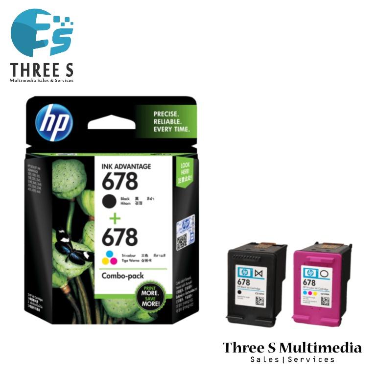 Hp 678 Black Tricolour Original Ink Advantage Cartridge Electronics Computers Others On Carousell