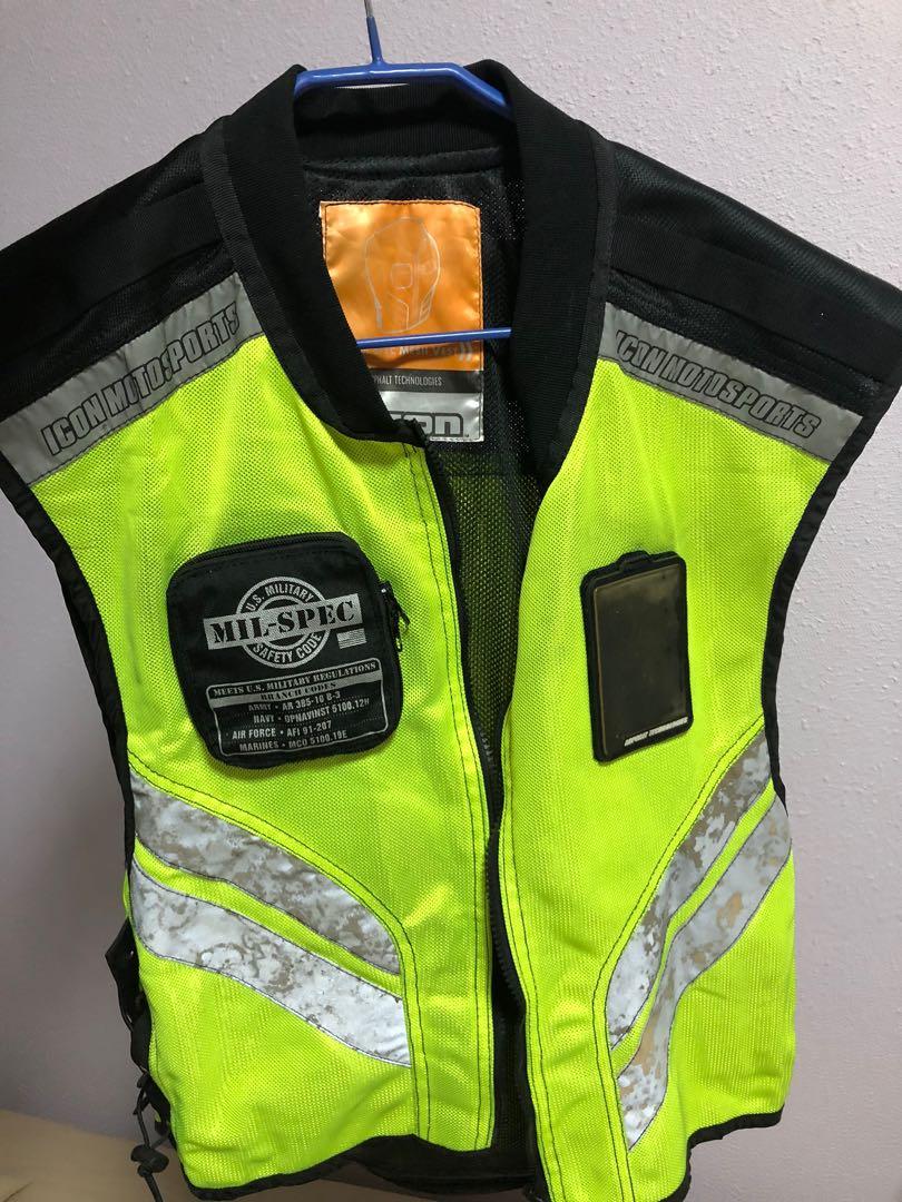 ICON Reflective Vest, Motorcycles, Motorcycle Apparel on Carousell