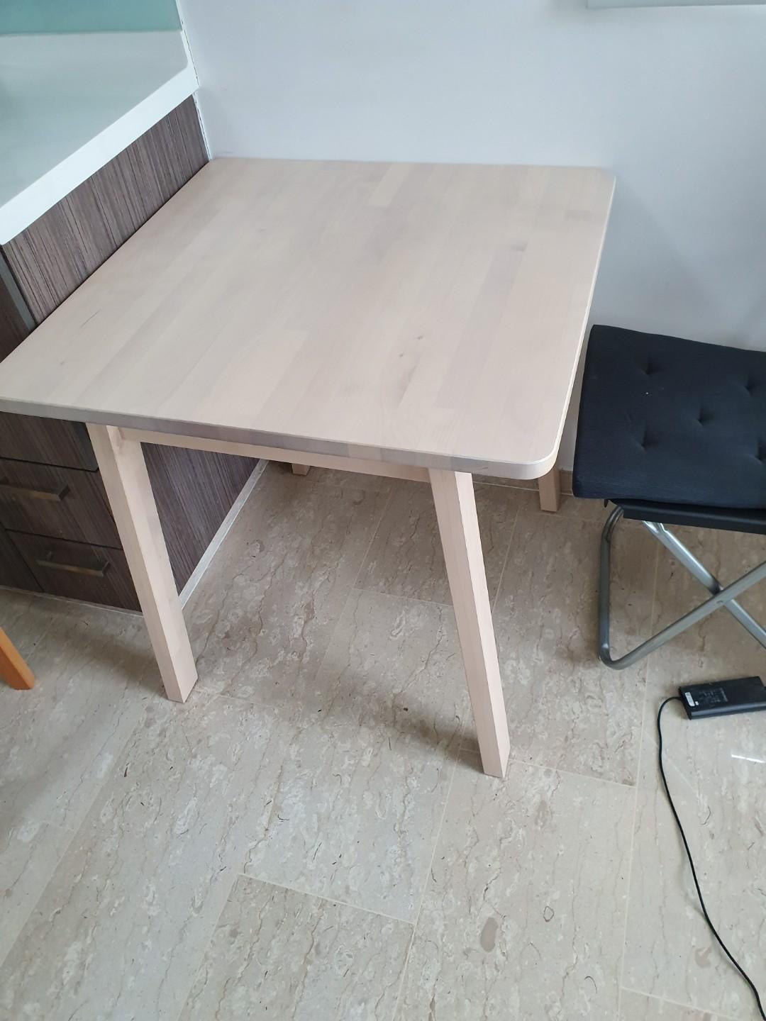 IKEA Kitchen Table (74 x 74 cm) & Chair, Furniture & Home Living