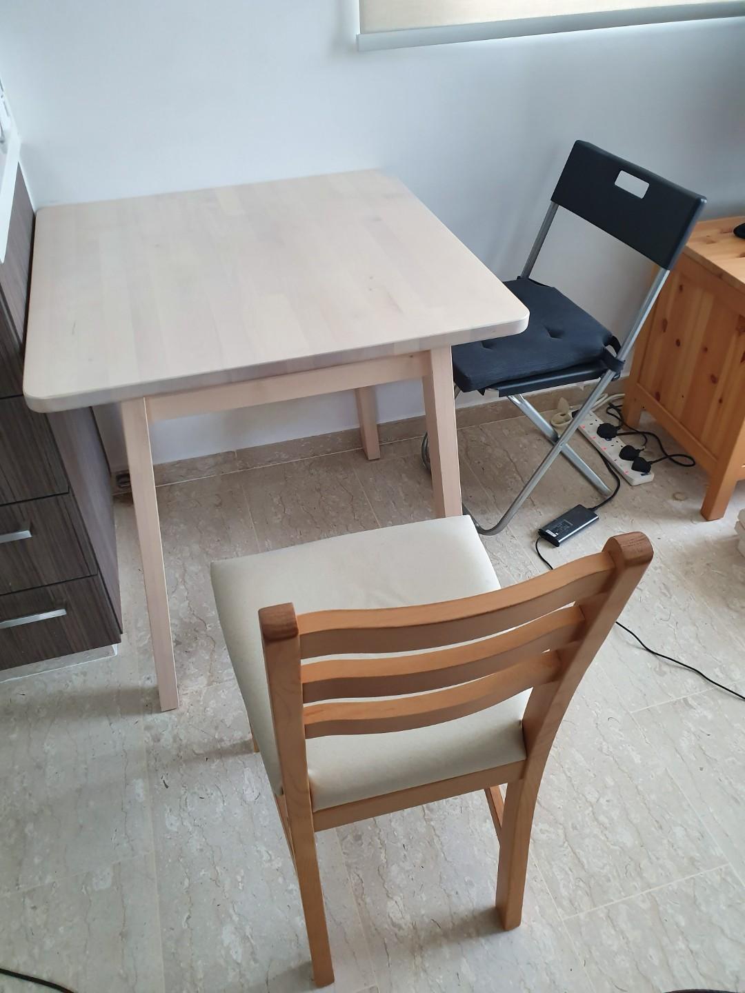 IKEA Kitchen Table (74 x 74 cm) & Chair, Furniture & Home Living