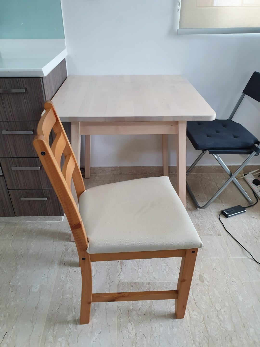 IKEA Kitchen Table (74 x 74 cm) & Chair, Furniture & Home Living